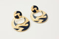 90's Door-Knocker Earrings | Brass & Enamel Earrings |