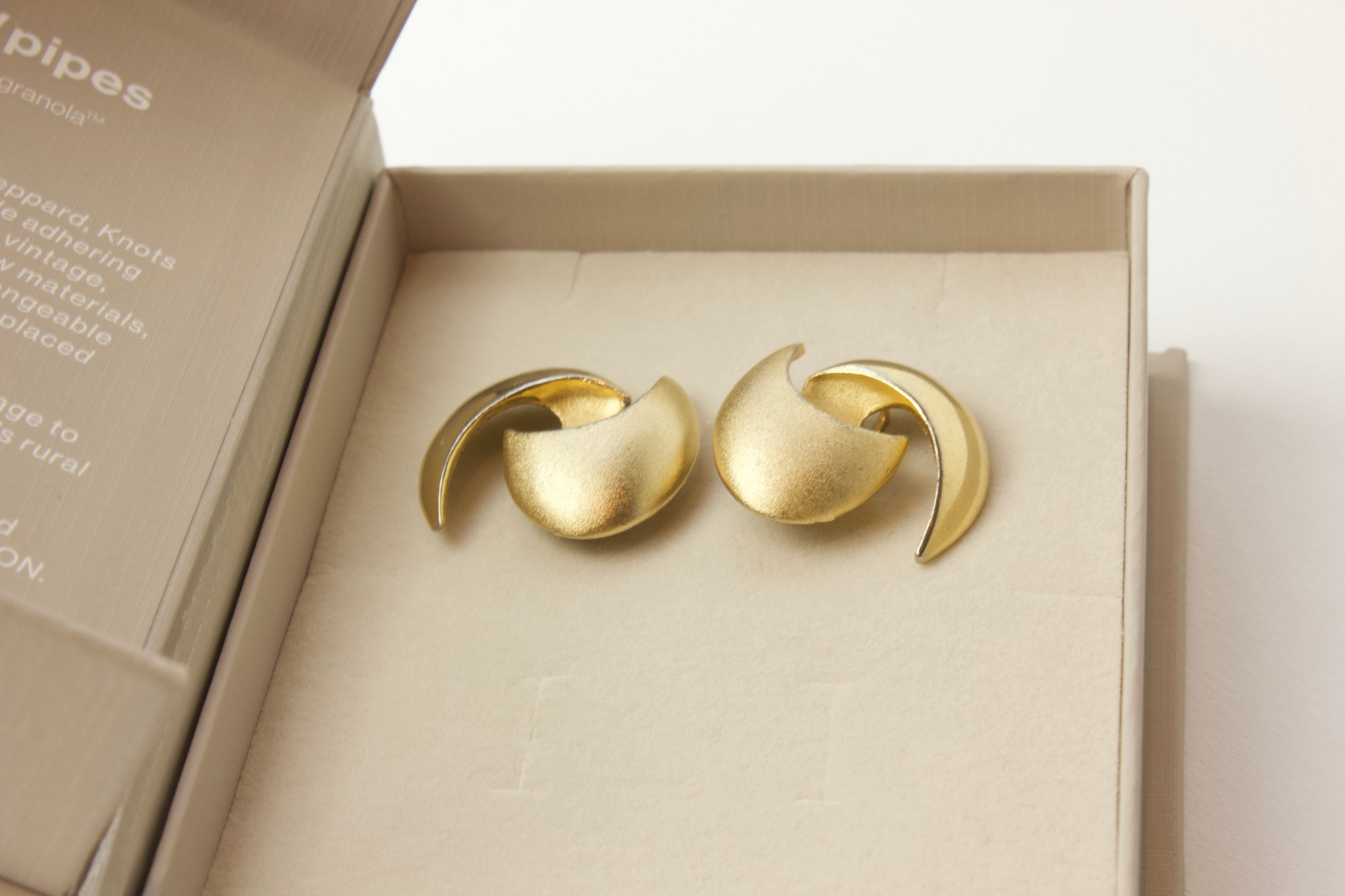 Two-Tone Vintage Clip On Earrings