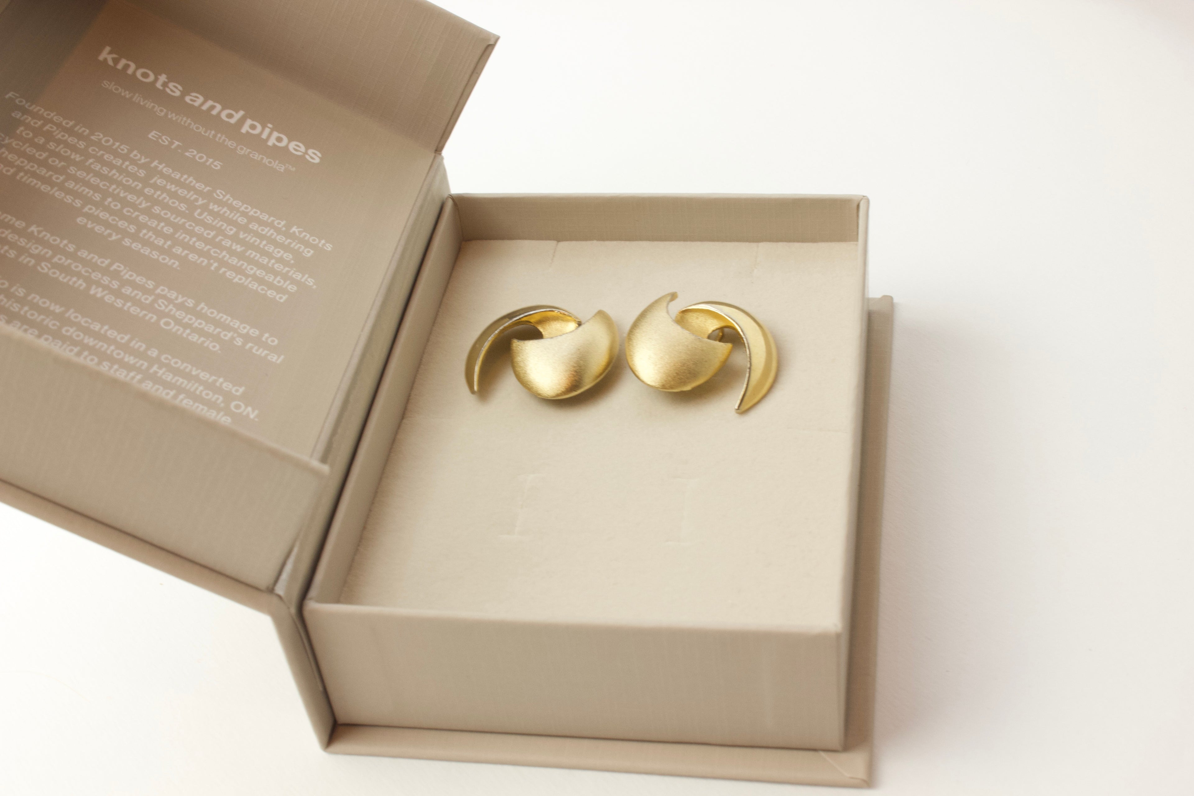 Two-Tone Vintage Clip On Earrings